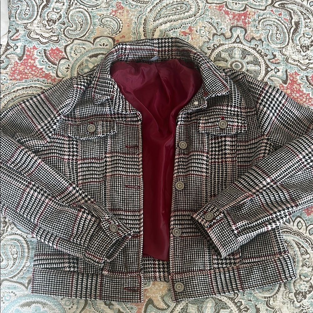 Stoosh Plaid Cropped Jacket